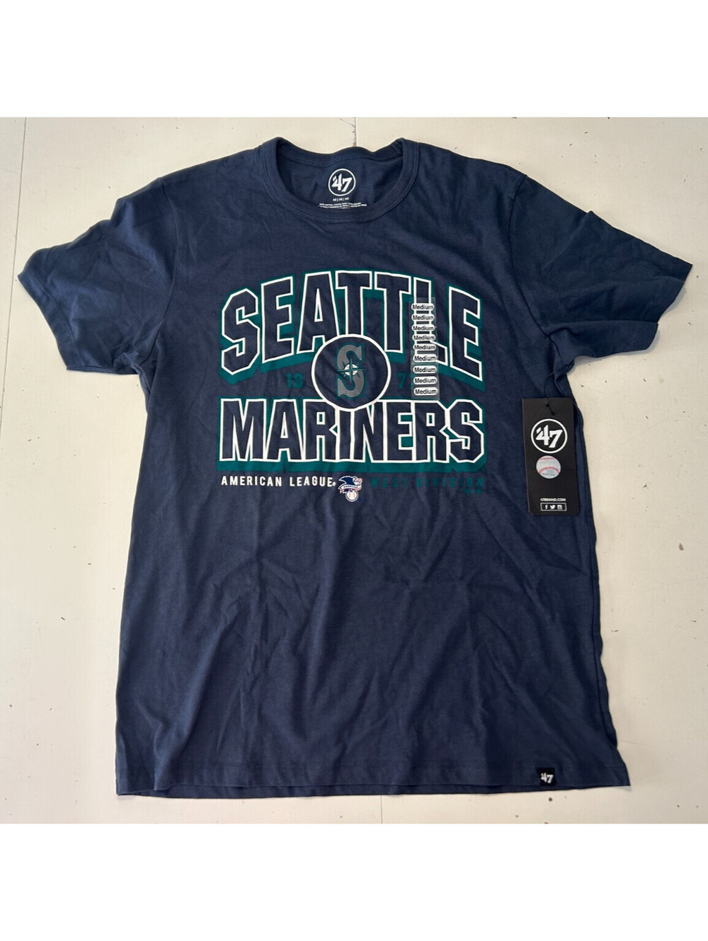 Seattle Mariners '47  T-Shirt, Navy, Medium NWT